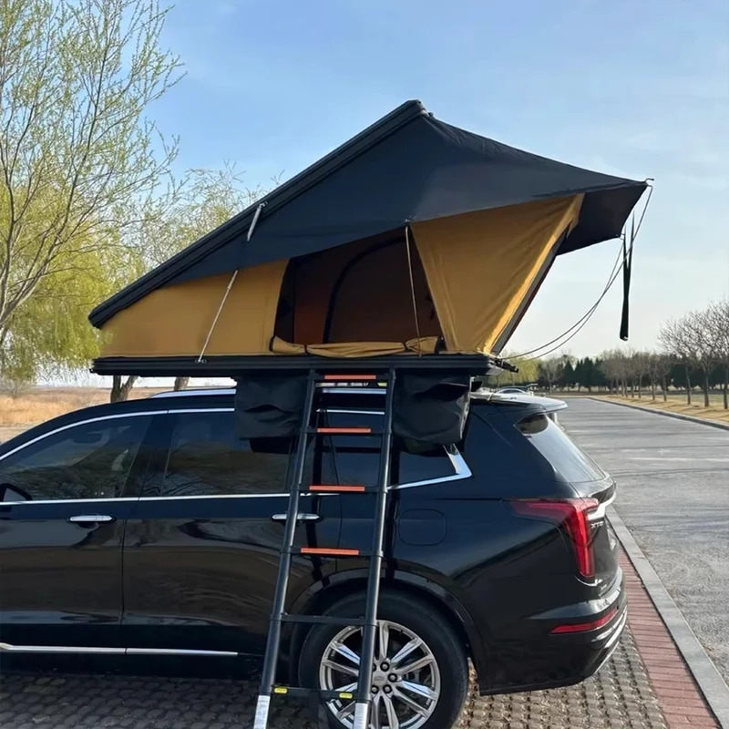 Roof Top Tent Hard Shell 2 Person - Lightweight Triangle Hardshell Roof Tent Clamshell